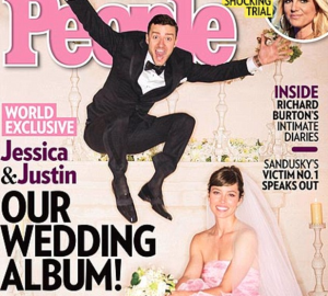 Justin and Jessica's million dollar wedding features a video of homeless people who are donned as their "Hollywood Friends" who couldn't make it to the wedding.