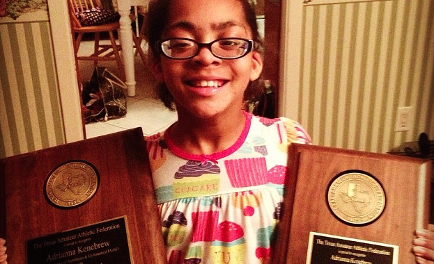 Adrianna Kenebrew is a legally blind gymnast who wants to go to the Olympics
